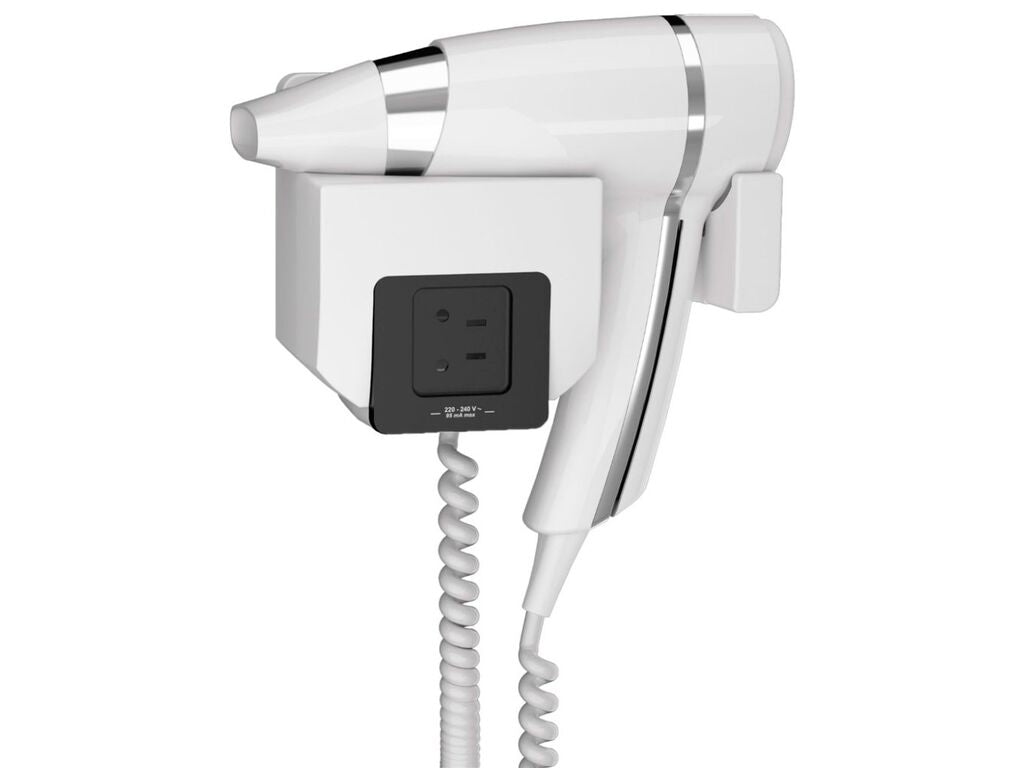 Secador de Pelo Brittony Blanco JVD Con Soporte Frontal Y Enchufe