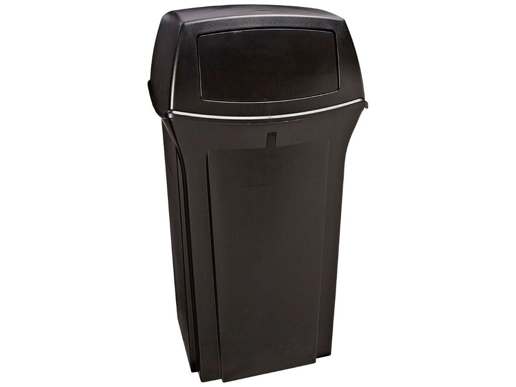 Contenedor Rubbermaid Ranger Tapa Dos Aberturas Negro