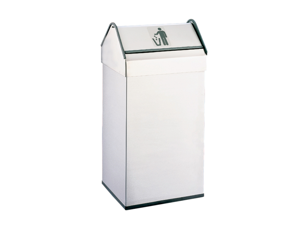 PAPELERA RECTANGULAR INOX TAPA BASCULANTE