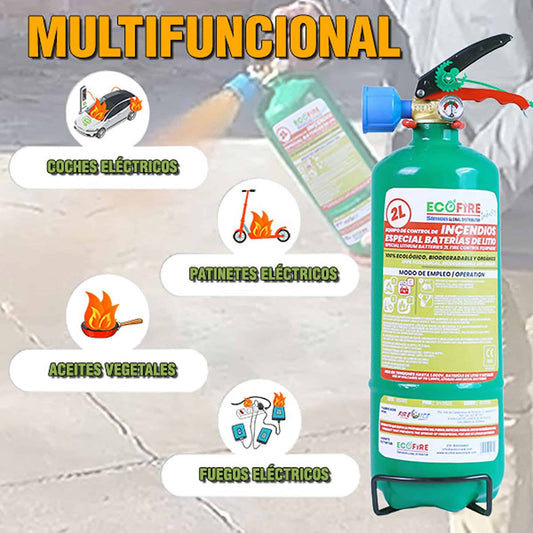 Ecofire 2L: El extintor indispensable para fuegos eléctricos en hoteles y espacios públicos