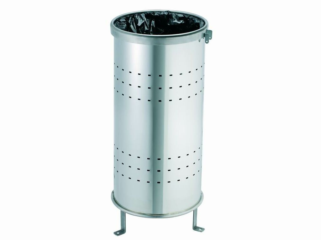 PAPELERA CIRCULAR EN ACERO INOX