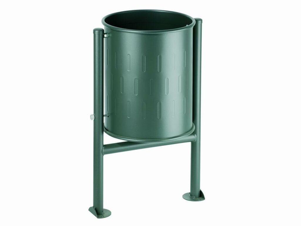 PAPELERA CIRCULAR BASCULANTE 60 LT PINTADA EN OXIDON