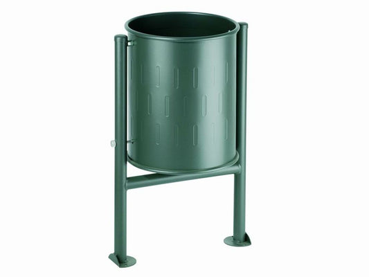 PAPELERA CIRCULAR BASCULANTE 60 LT PINTADA EN OXIDON