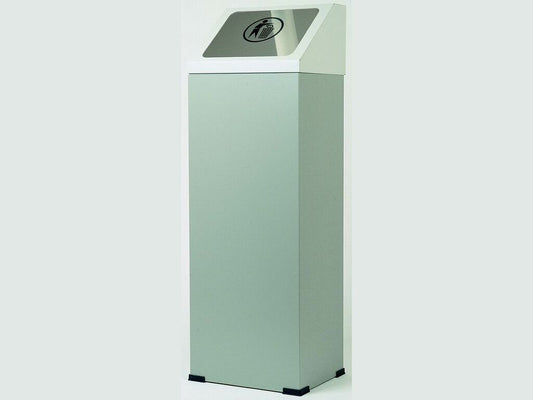 PAPELERA METALICA CON TAPA BASCULANTE