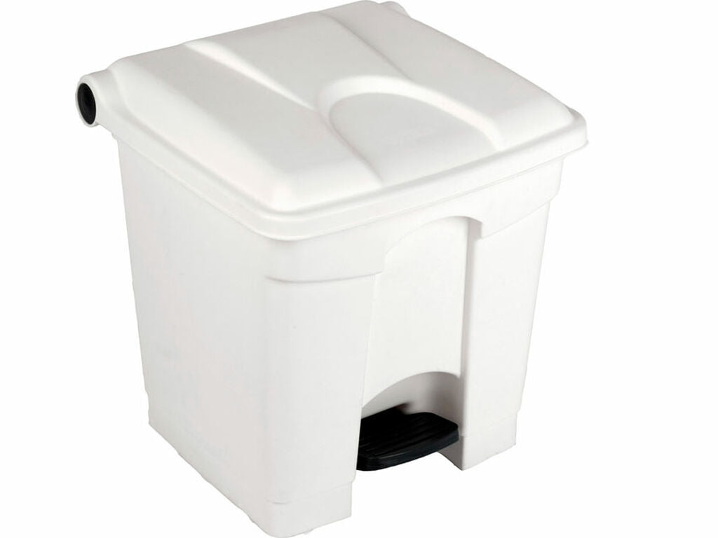 CONTENEDOR A PEDAL JVD 30 L TAPA BLANCA