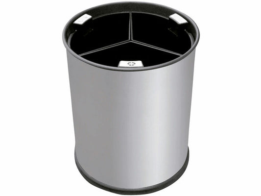 PAPELERA TRISELECTIVA JVD INOX SATINADO