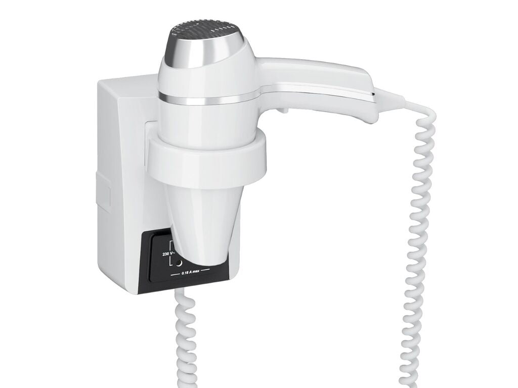 Secador de Pelo Clipper II Blanco Con Soporte Y Enchufe