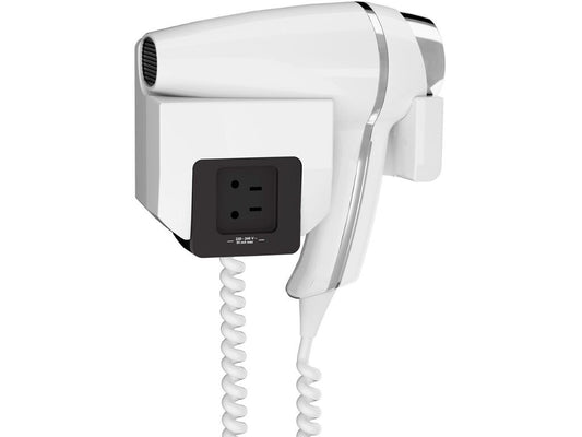 Secador de Pelo Clipper II Blanco con Soporte Frontal Y Enchufe