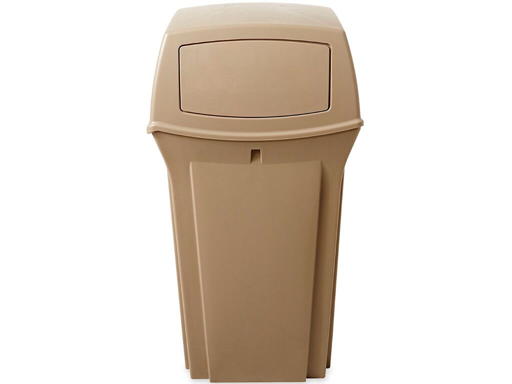 CONTENEDOR RUBBERMAID RANGER TAPA DOS ABERTURAS BEIGE 170.3L