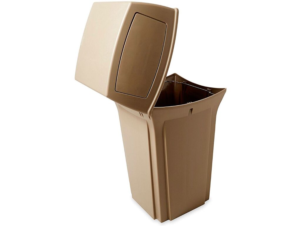 CONTENEDOR RUBBERMAID RANGER TAPA DOS ABERTURAS BEIGE 170.3L (2)