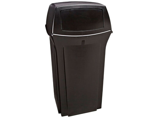 Contenedor Rubbermaid Ranger Tapa Dos Aberturas Negro 170.3L