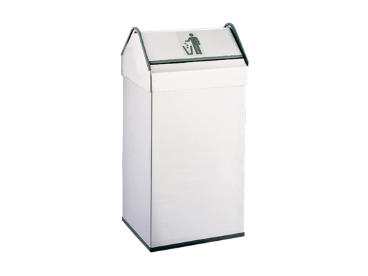 PAPELERA RECTANGULAR INOX TAPA BASCULANTE