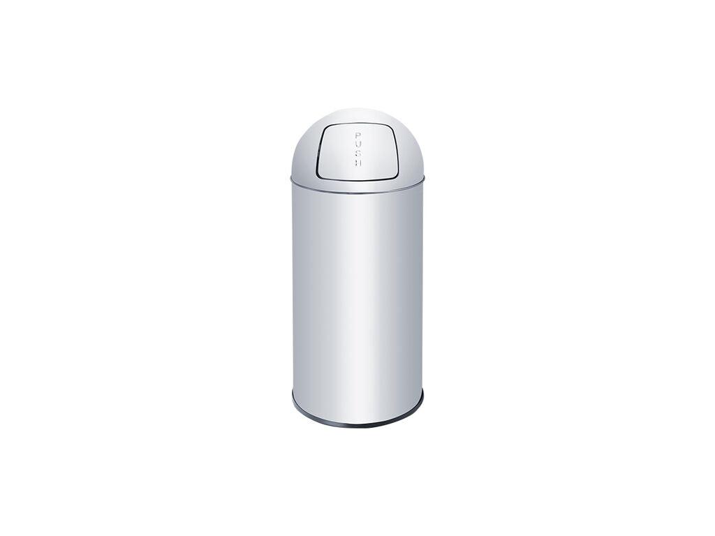PAPELERA CILÍNDRICA INOX PUSH 25L