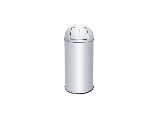 PAPELERA CILÍNDRICA INOX PUSH 25L