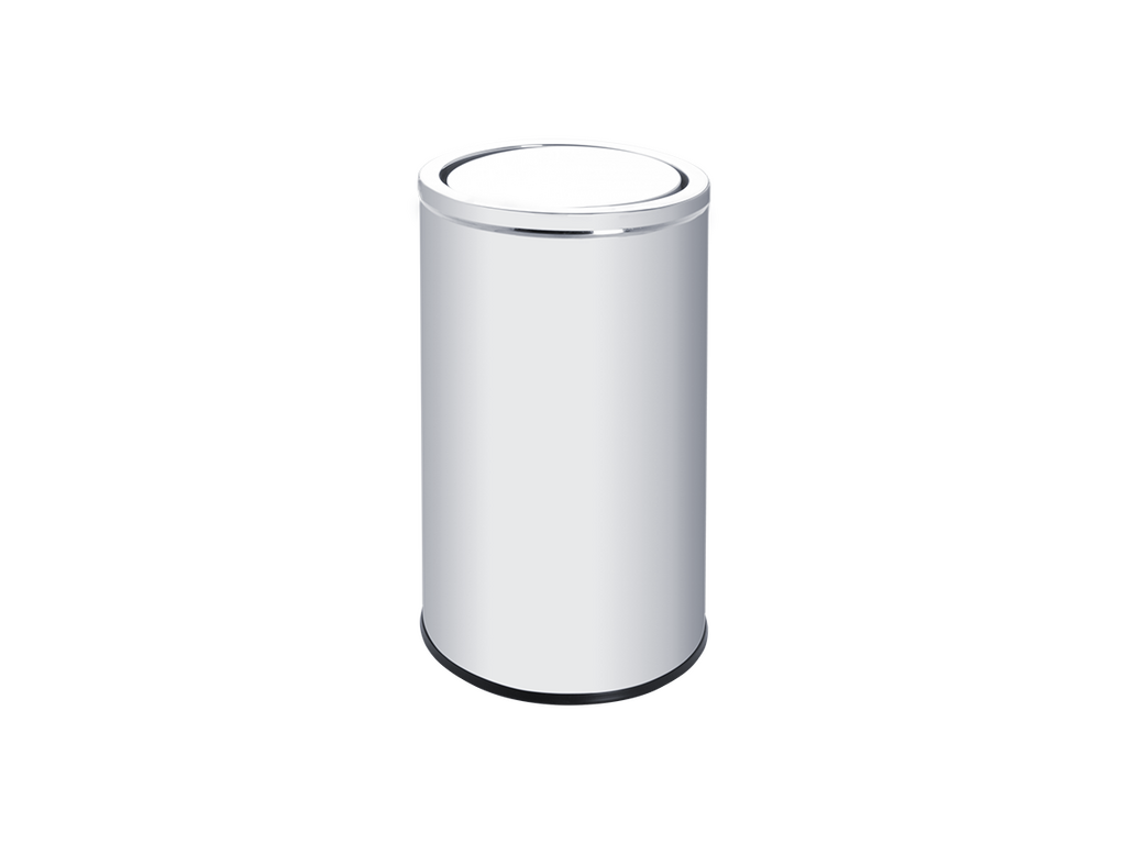 PAPELERA CILÍNDRICA INOX BASCULANTE 40L