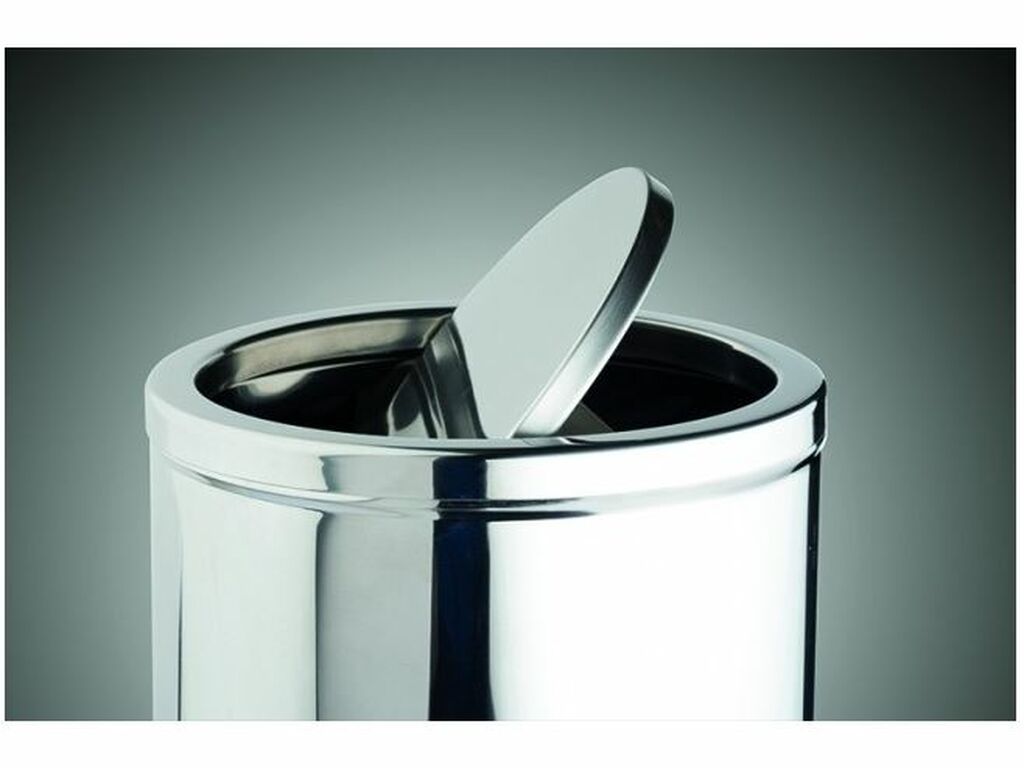 PAPELERA CILÍNDRICA INOX BASCULANTE 40L (1)
