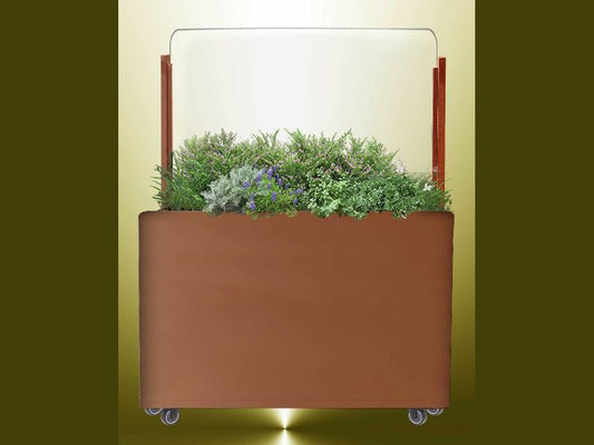 JARDINERA BIOMBO SEPARADOR ACERO Y POLICARBONATO