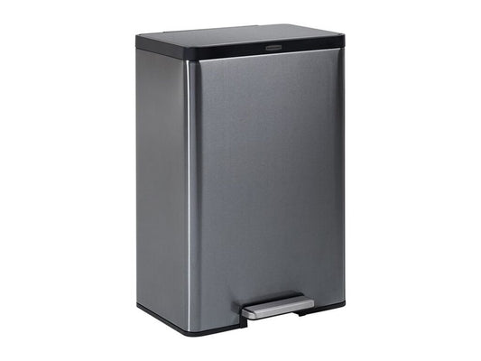 CUBO BASURA RUBBERMAID METALICO PEDAL 45 L. GRIS OSCURO